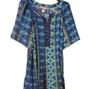 Catherines Blue Multicolor Top NWT